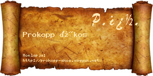 Prokopp Ákos névjegykártya